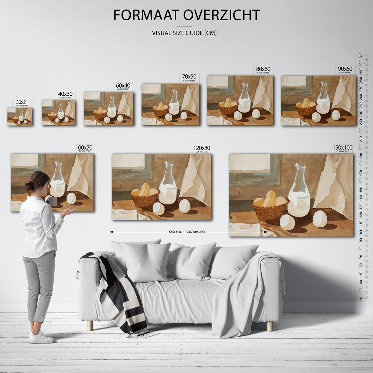 Stilleven met eieren en fles Poster