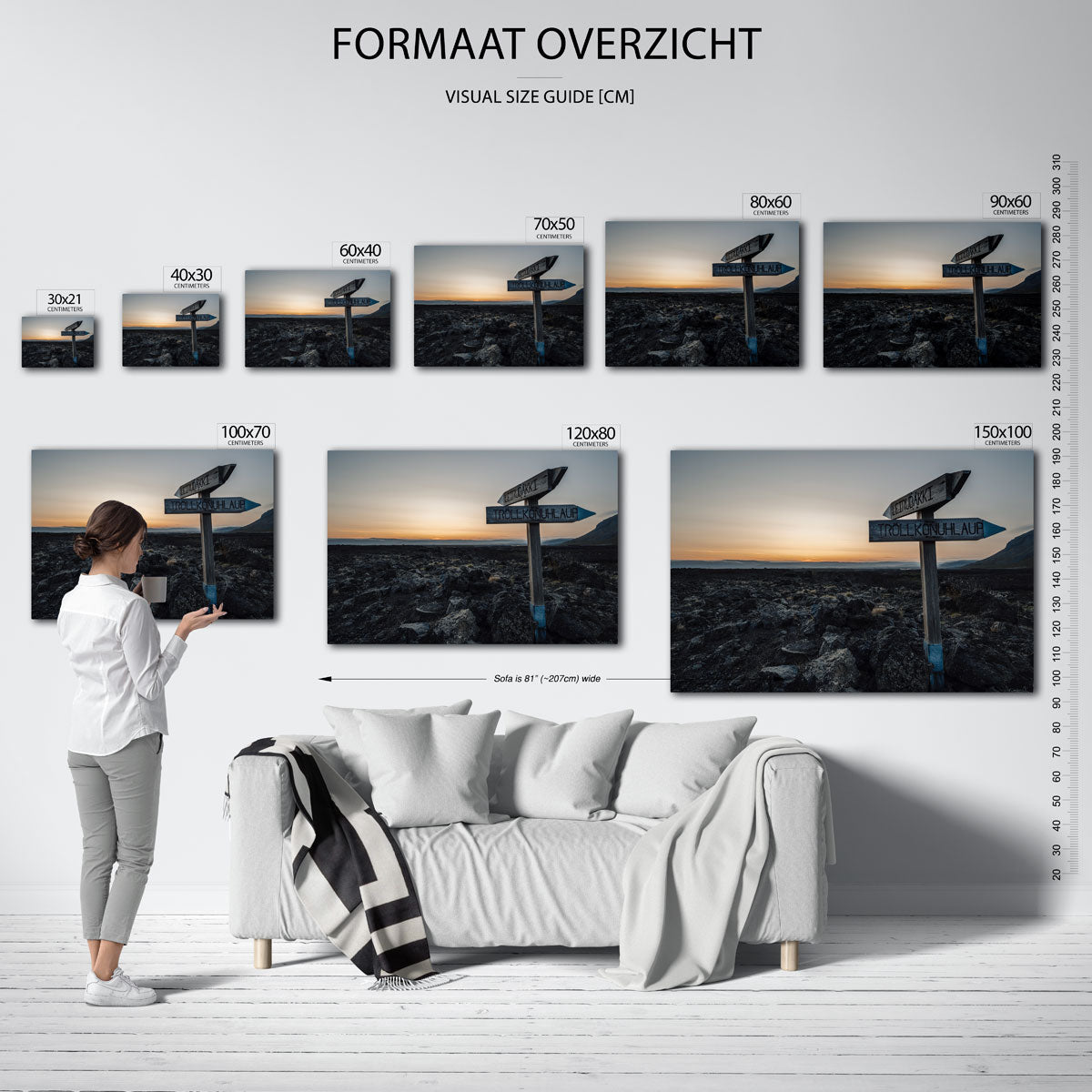 Landschap met wegwijzer Poster