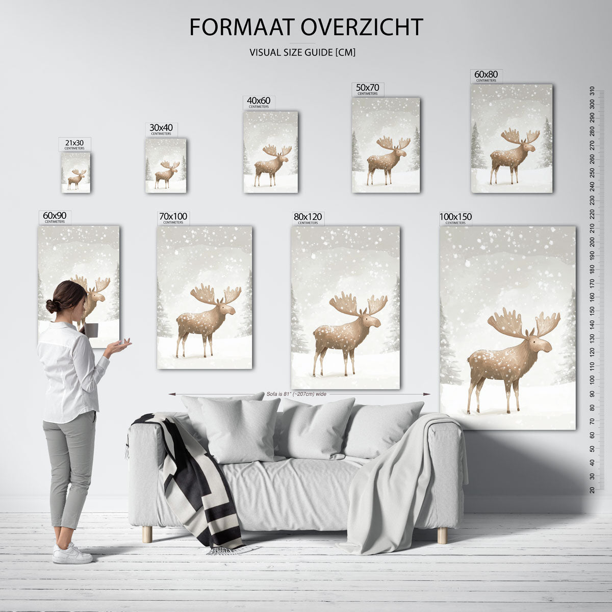 Eland in sneeuw Poster