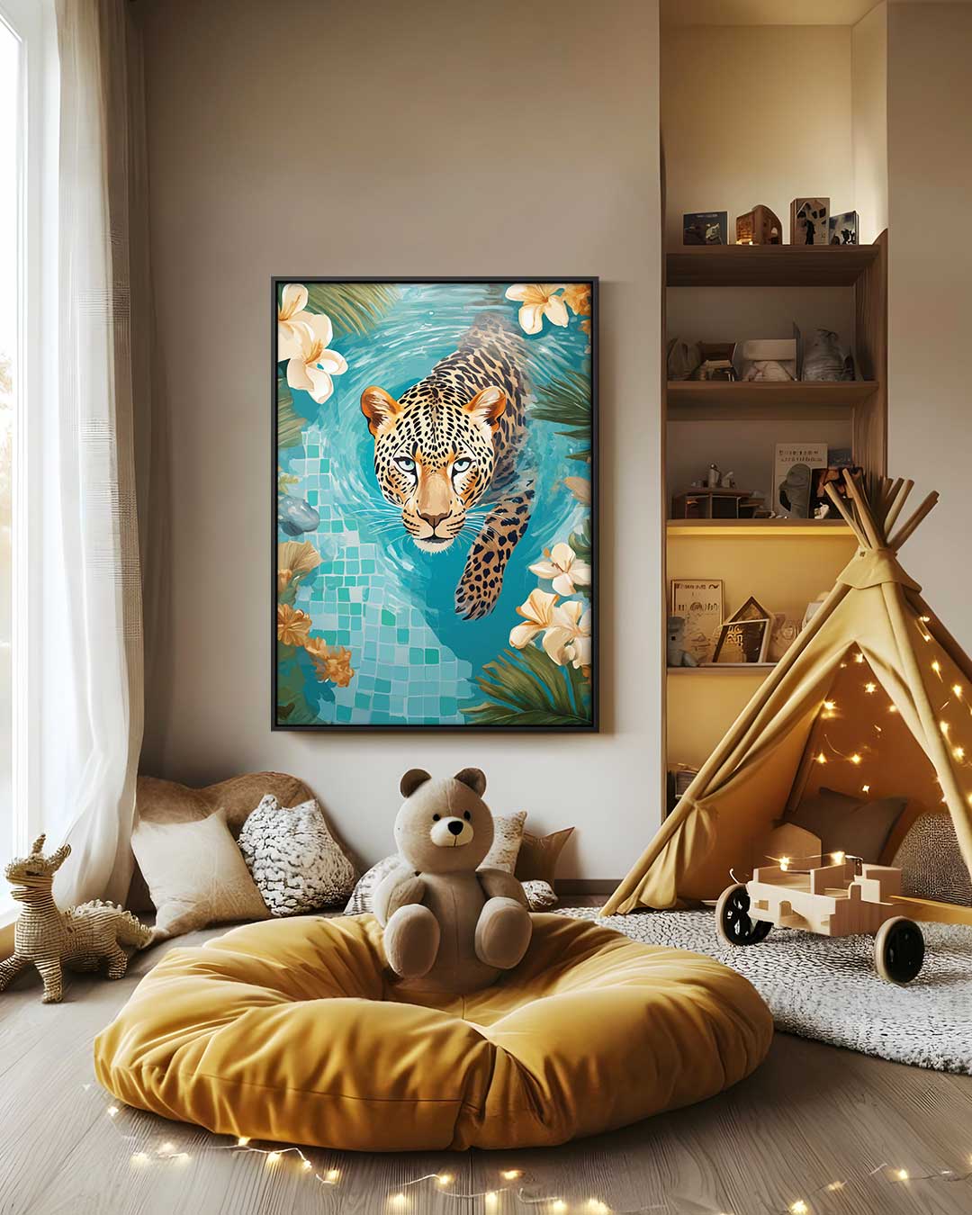 Majestic Leopard in the Tropics Artwork