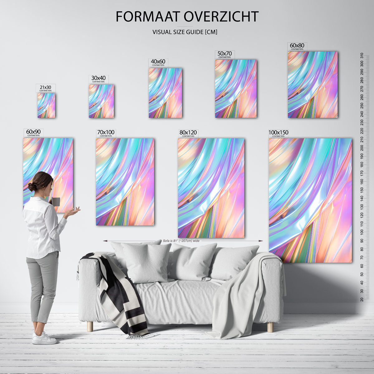Glanzende iriserende strepen Poster