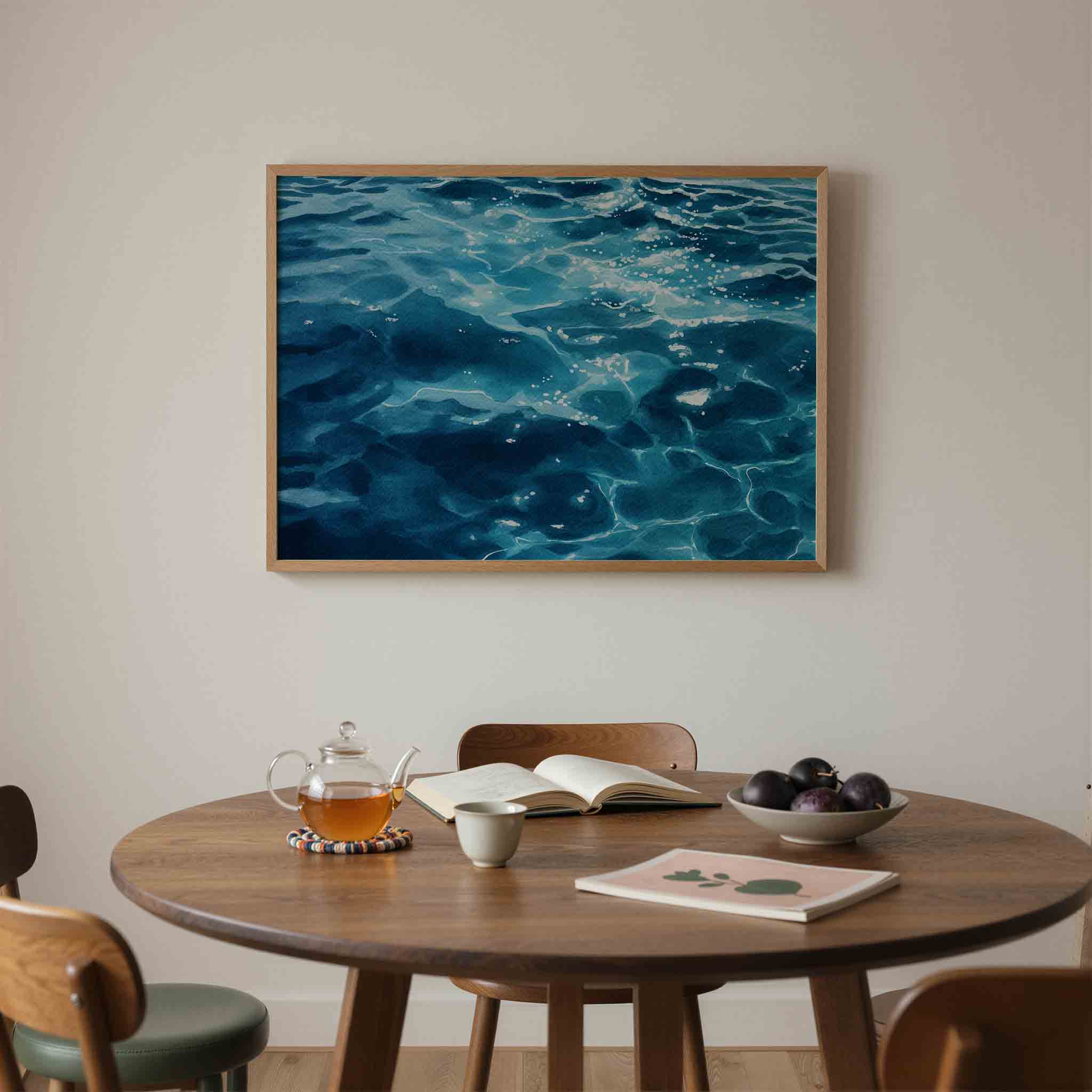 Blauwe wateroppervlak Poster