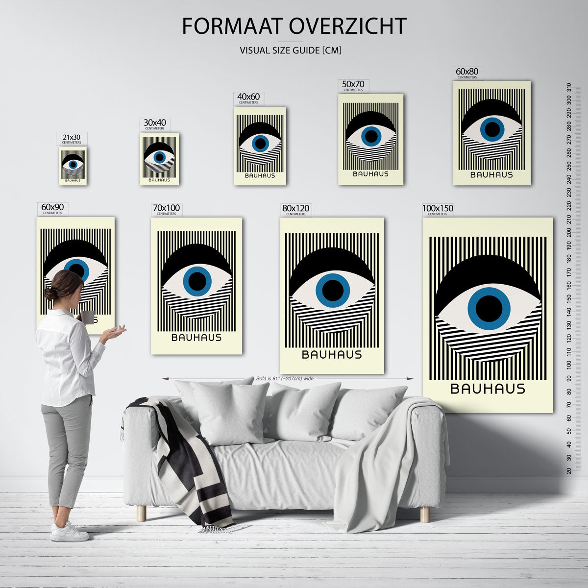 Lijnen en cirkel Poster