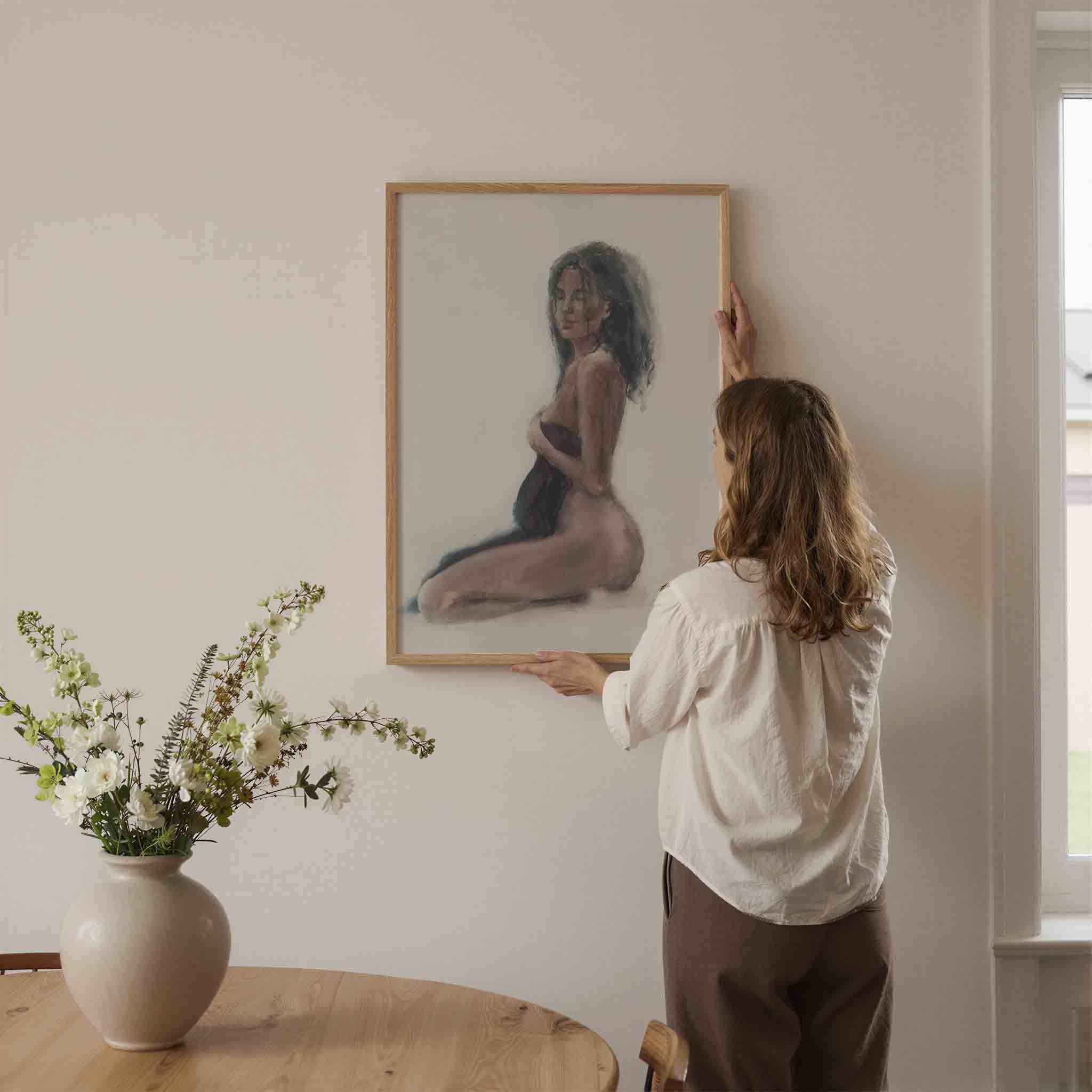 Zittende vrouw Poster