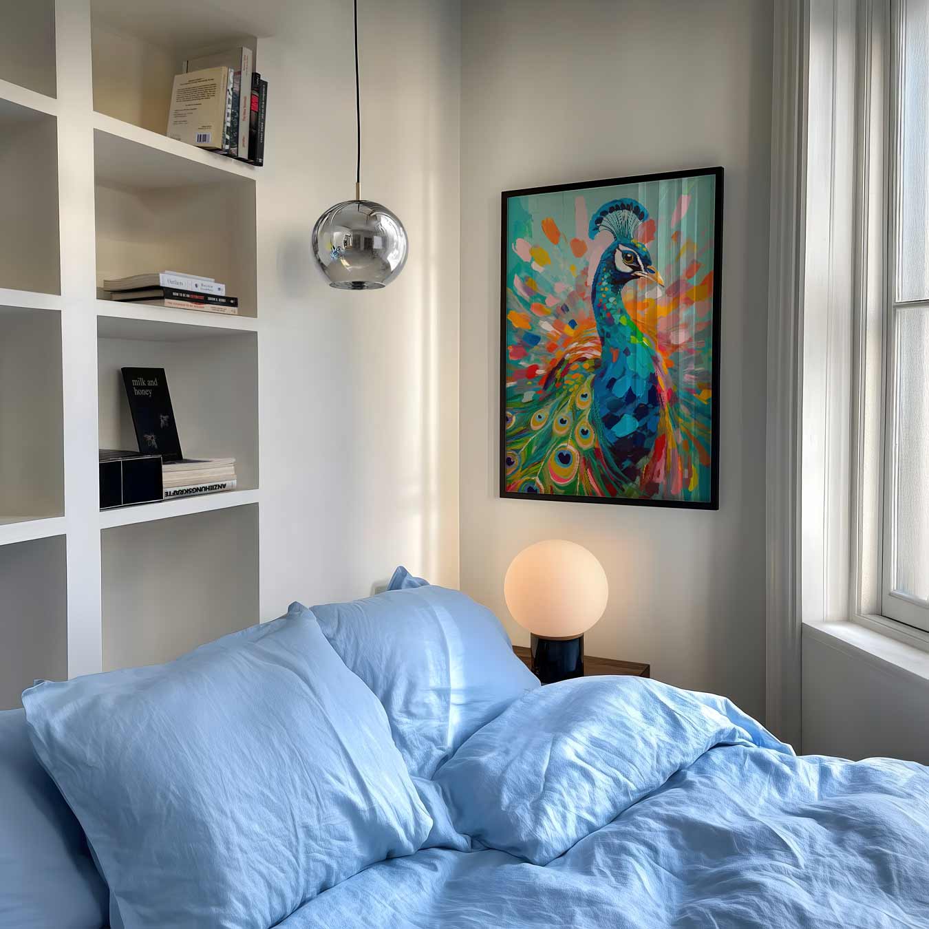 Kleurrijke Pauw Kunstposter-WallArtistic