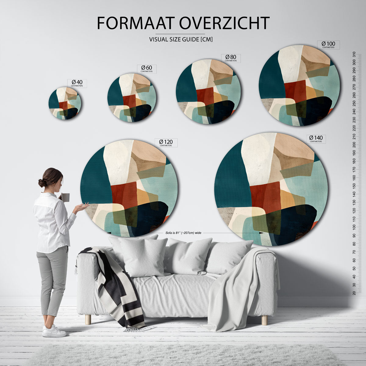 Abstracte vormen Muurcirkel