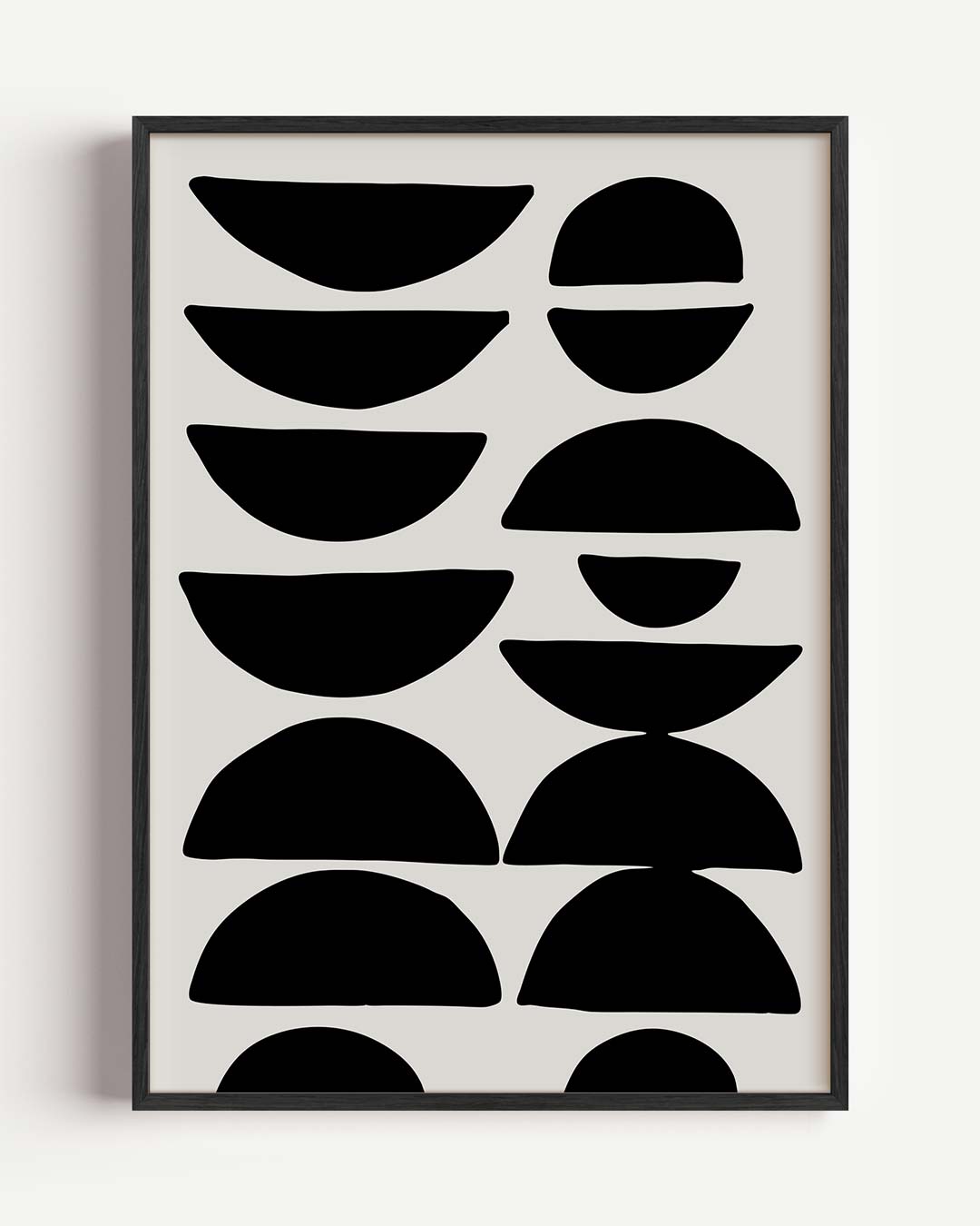 Moderne Zwart-wit Abstracte Kunstposter-WallArtistic
