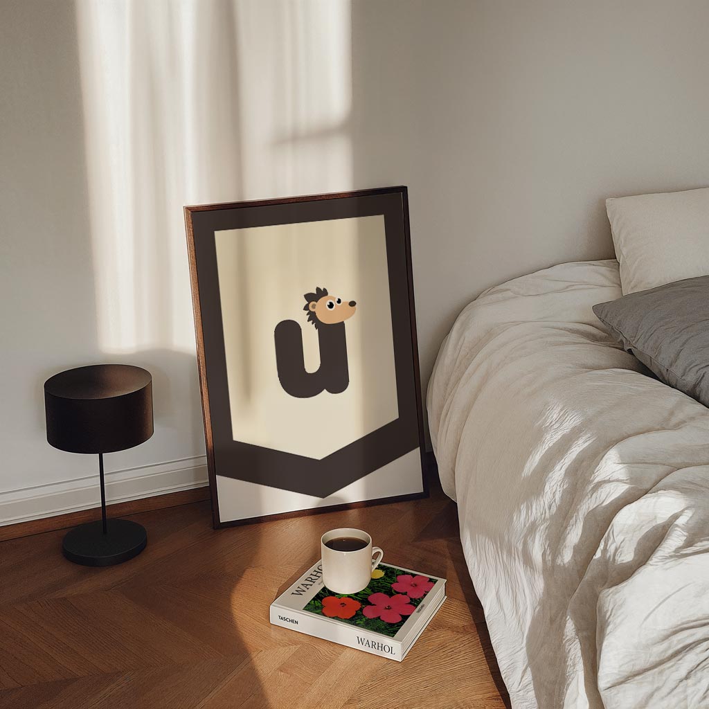 Schattige Egel Letterposter-WallArtistic