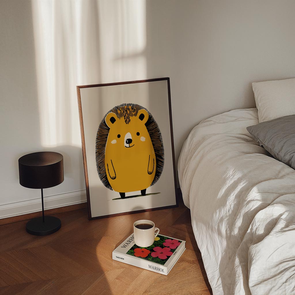 Schattige Egel Illustratie Poster-WallArtistic