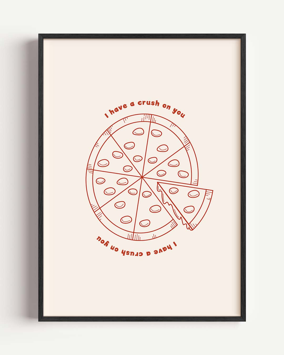 Pizza Crush Romantiek Poster-WallArtistic