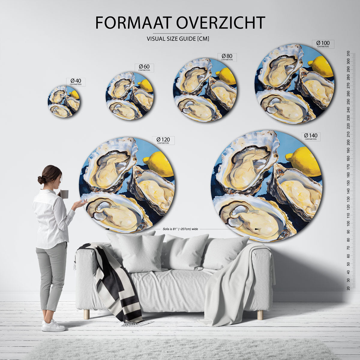 Oesters en citroen Muurcirkel