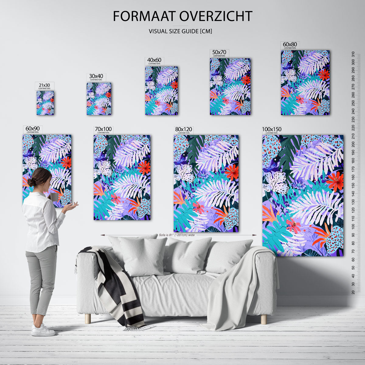 Bladeren en bloemen Poster