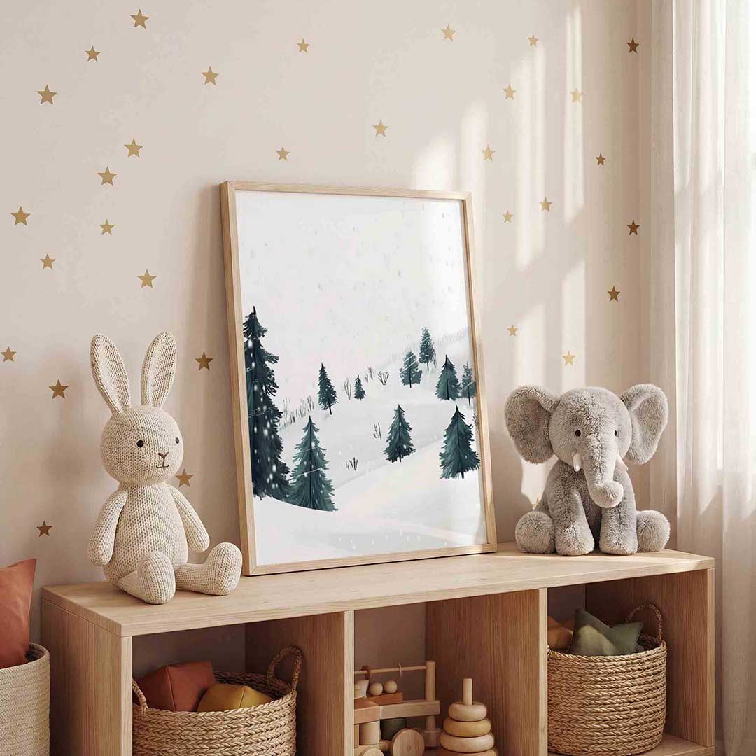 Sneeuwlandschap met bomen Poster