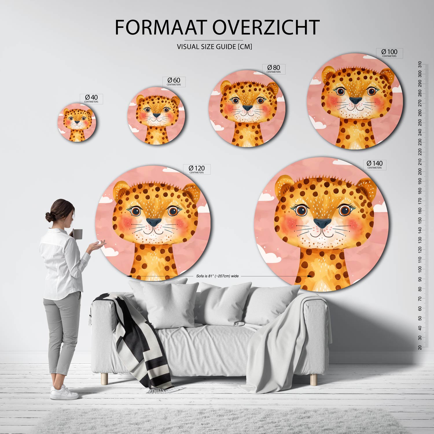 Lachende luipaard Muurcirkel