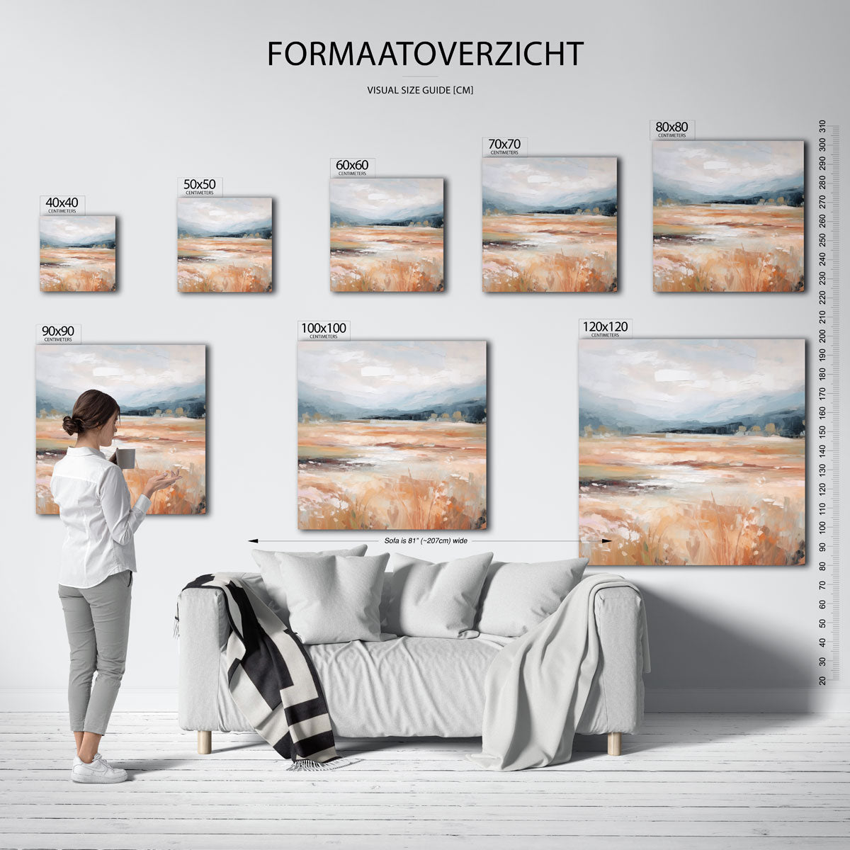 Landschap in zachte tinten Poster