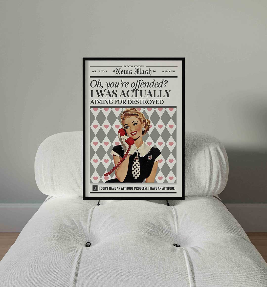 Vrouw met telefoon Poster