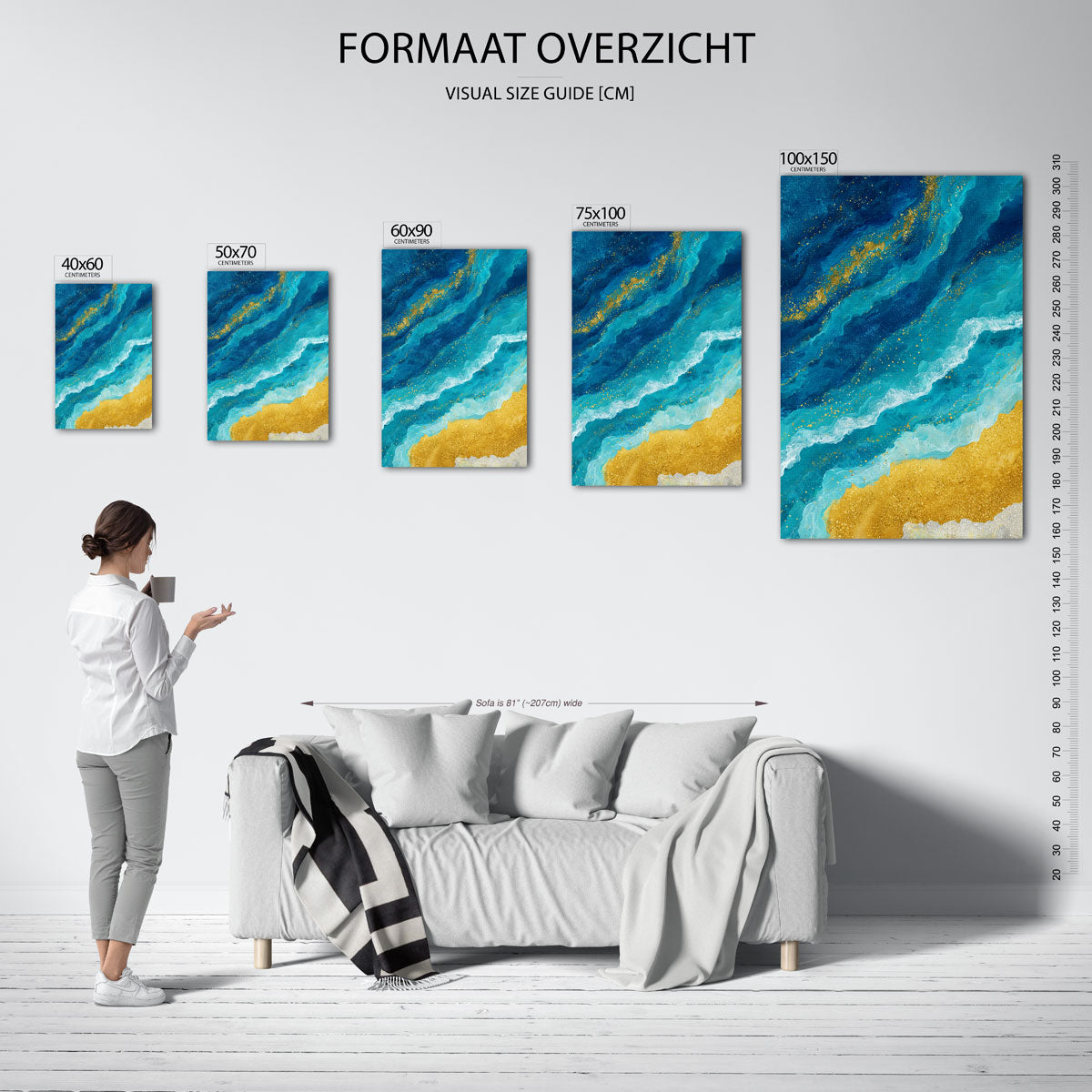 Golvende kleuren Kunstwerk
