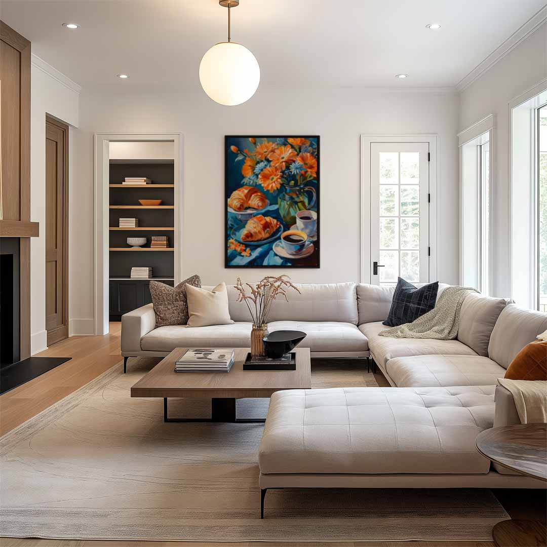 Ontbijt in Bloemenpracht Kunstwerk-canvas-dibond-plexiglas-wanddecoratie-WallArtistic