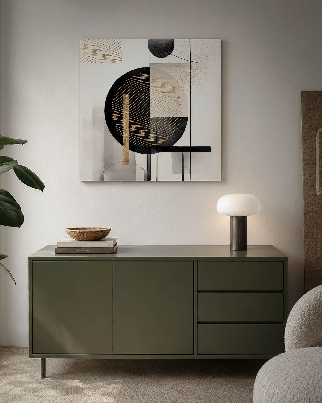 Geometrische lijnen compositie Kunstwerk
