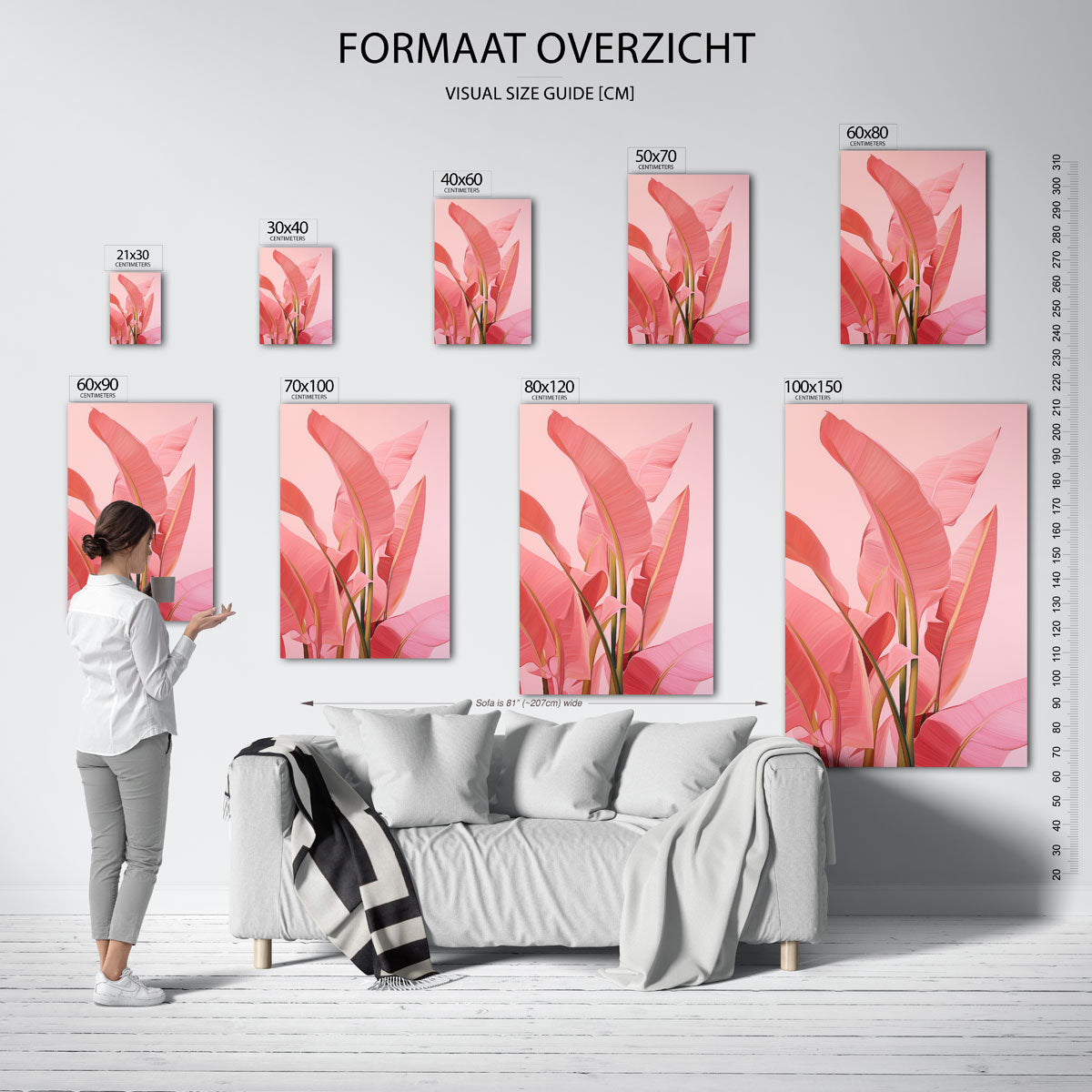 Roze bladeren Poster