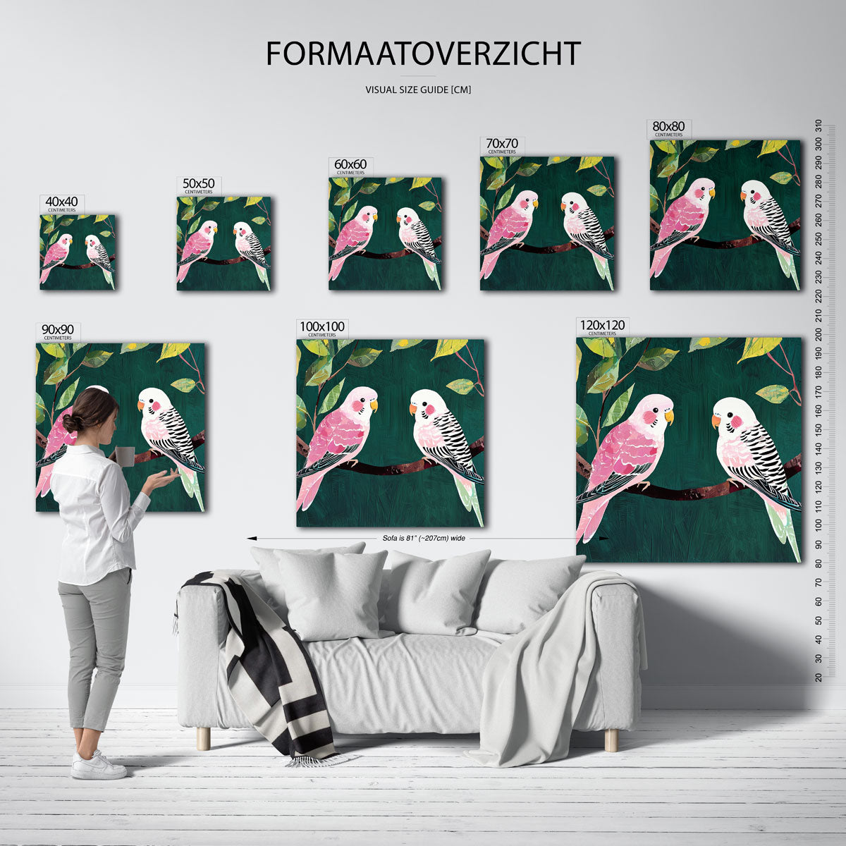 Twee parkieten Poster