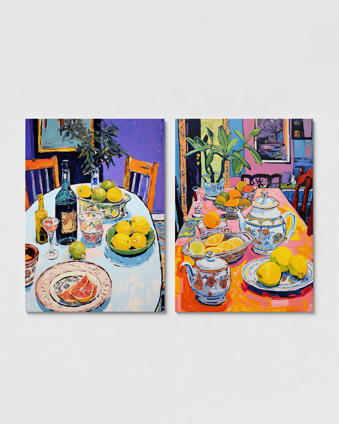 Kleurrijke tafelscène Posterset
