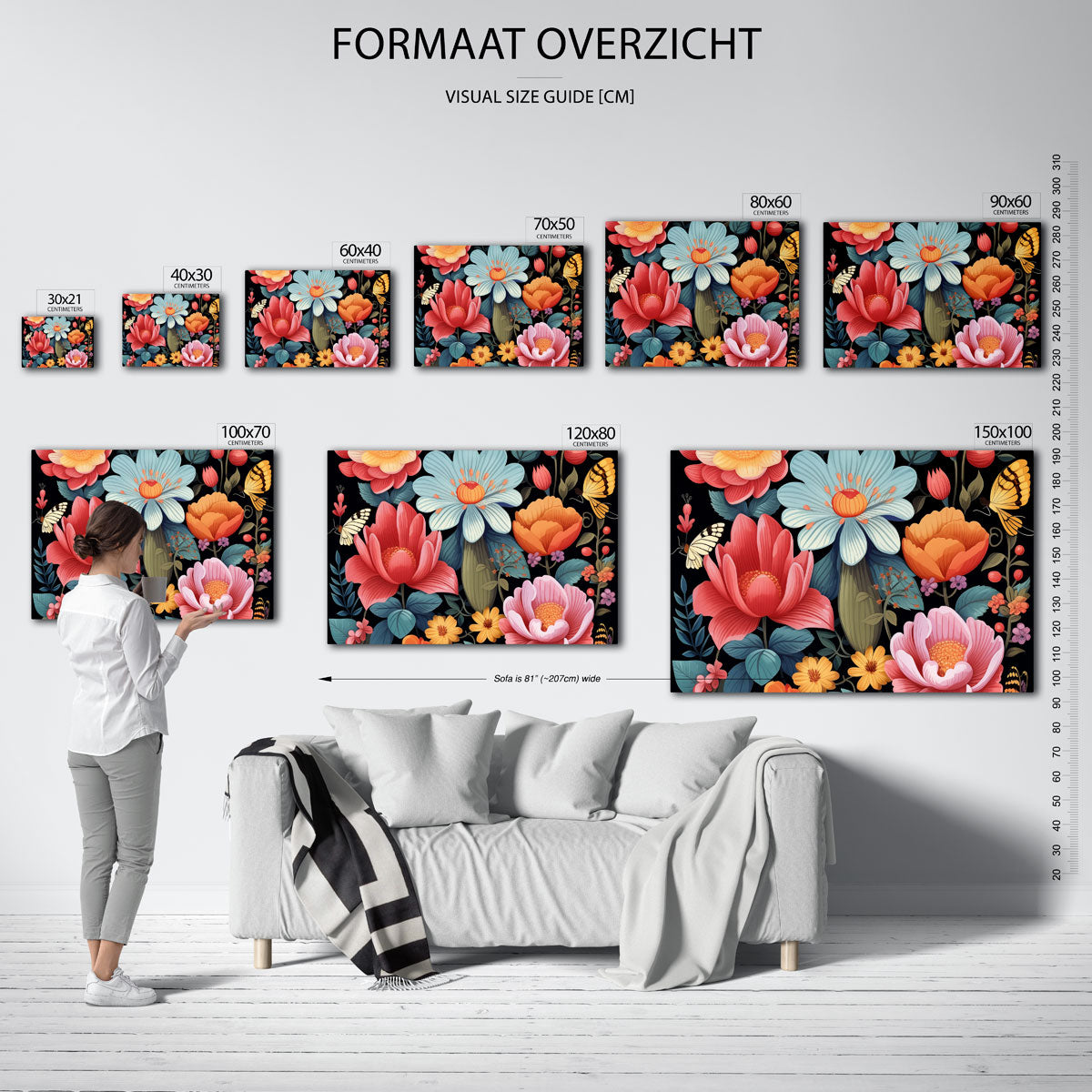 Bloemen en vlinders Poster