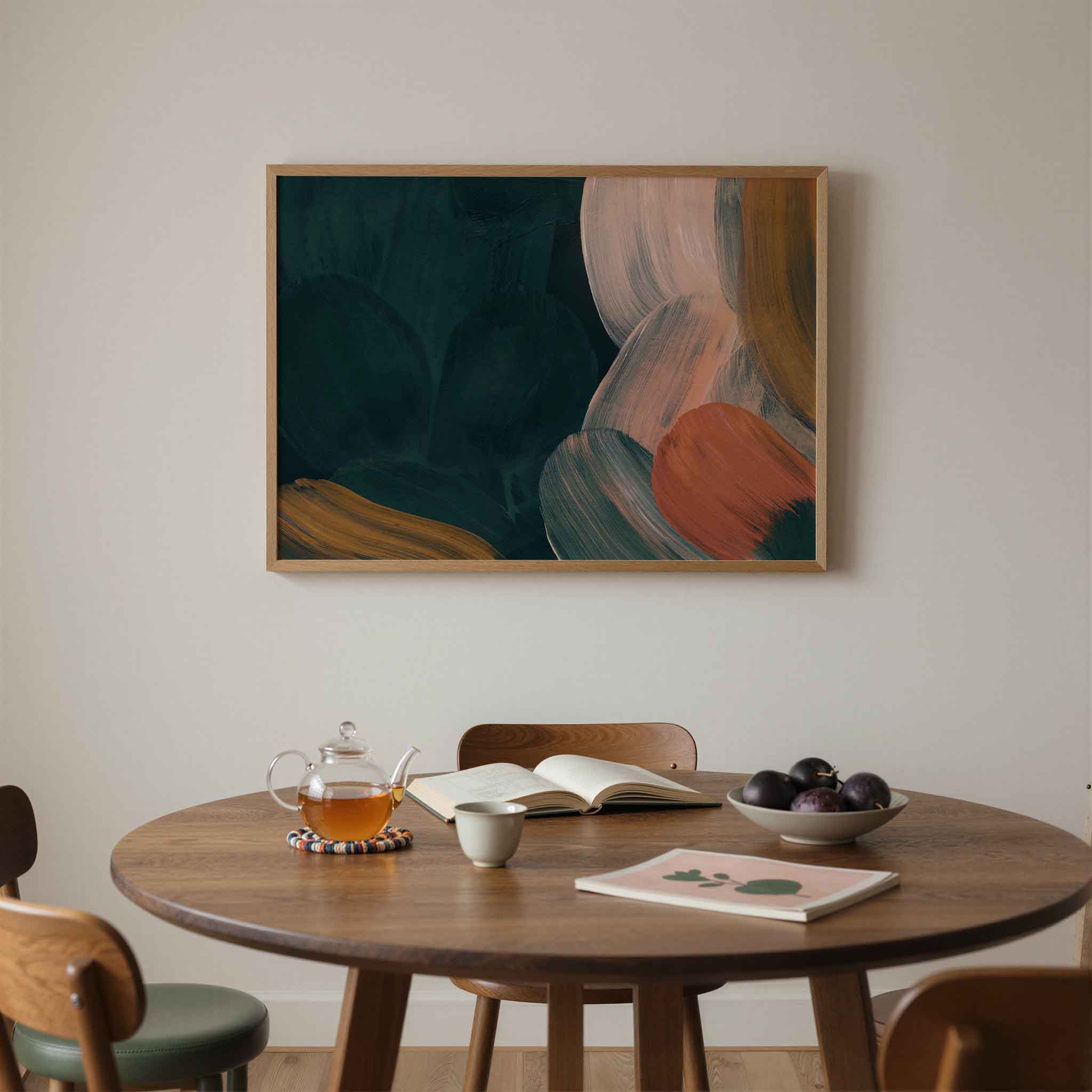 Abstracte penseelstreken Poster