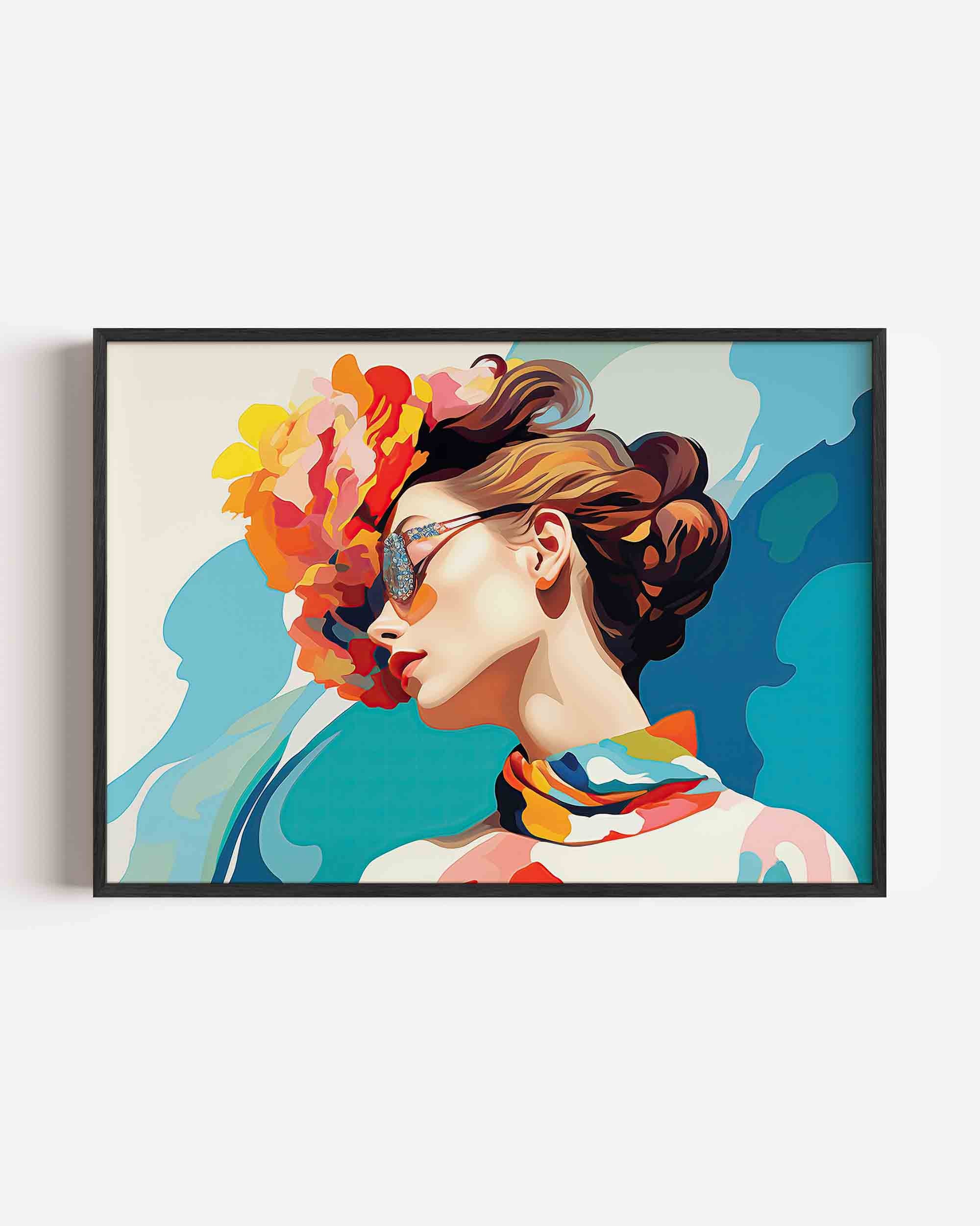 Vrouw met bloemenhoed Poster