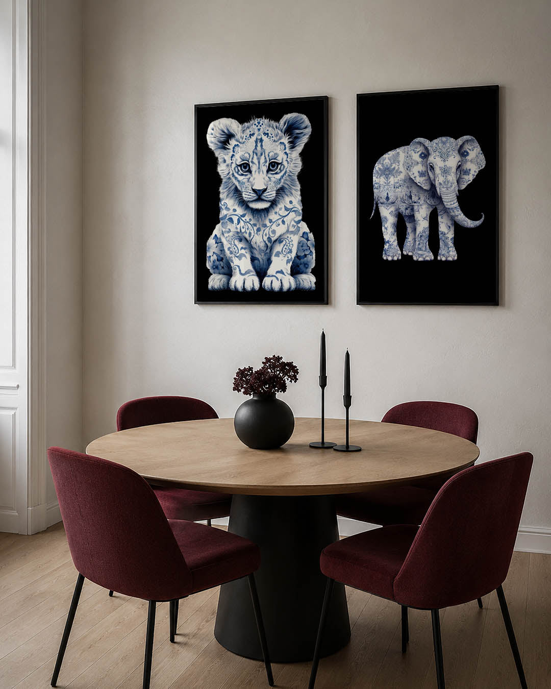 Dierenpatroon harmonie Posterset