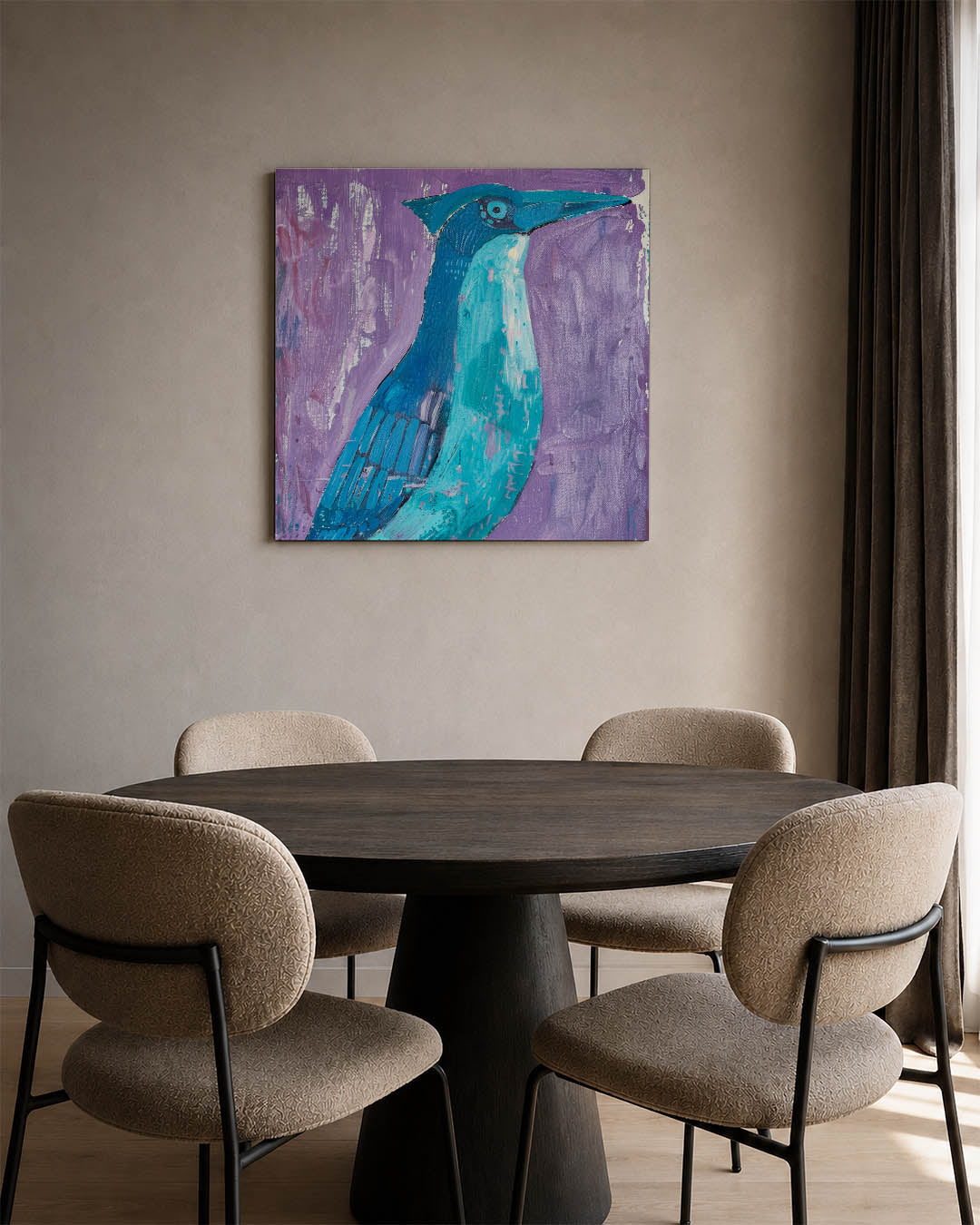 Vogelsilhouet in kleur Kunstwerk