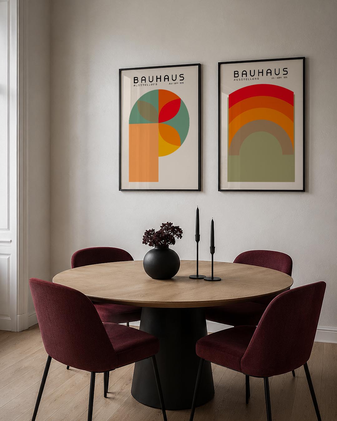 Kleurrijke cirkelcompositie Posterset