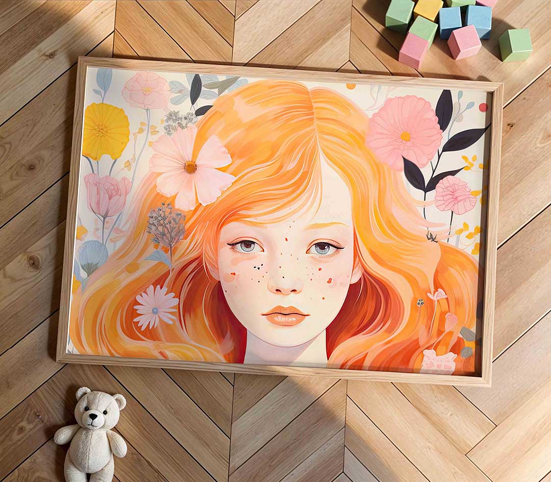 Meisje met bloemen Poster