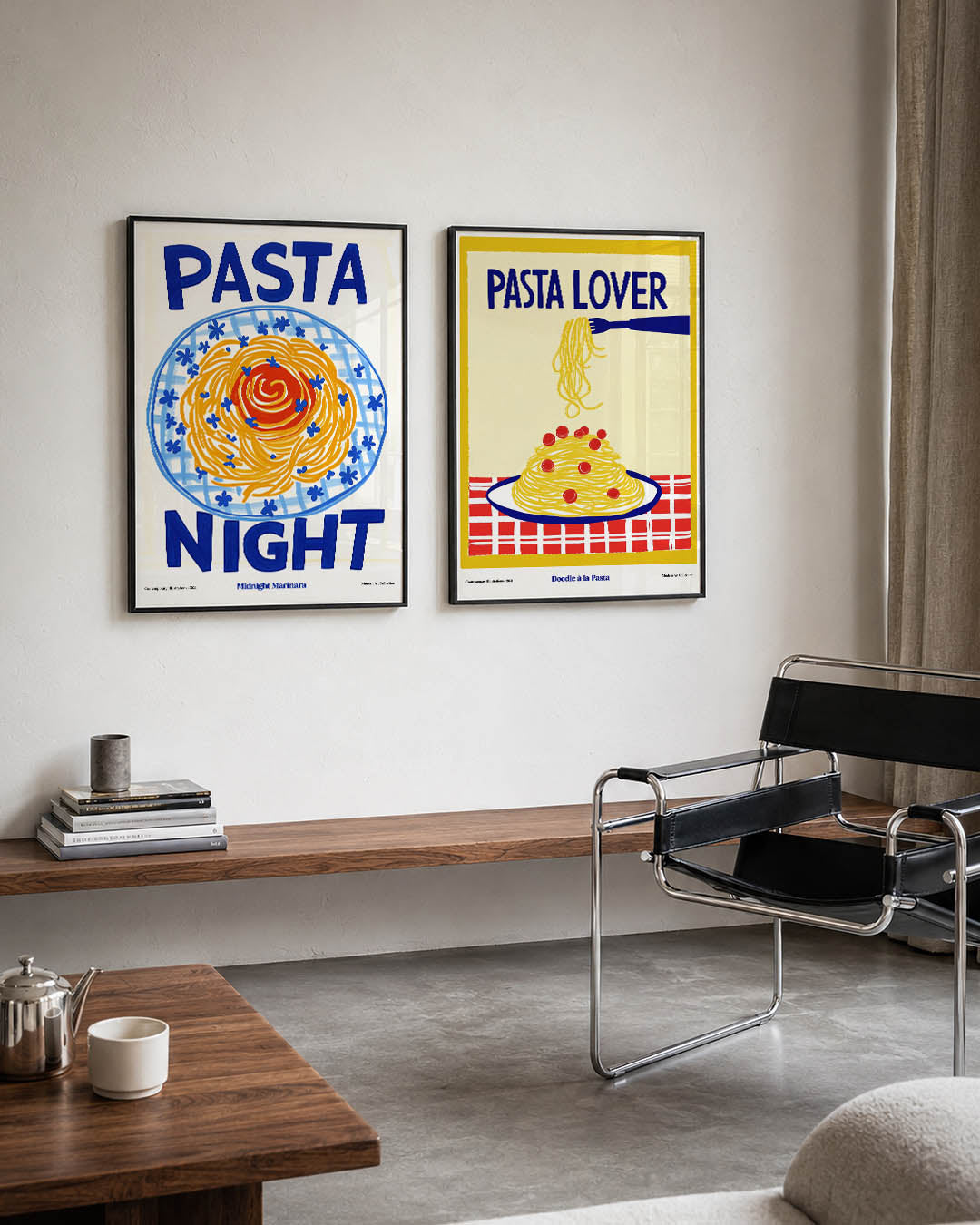 Kleurrijke pastaschotel Posterset