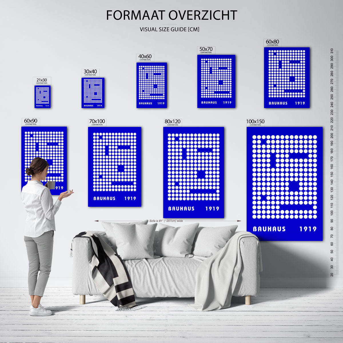 Cirkelpatroon blauw Poster