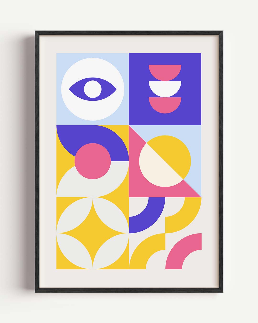 Vrolijke Retro Geometrische Poster-WallArtistic