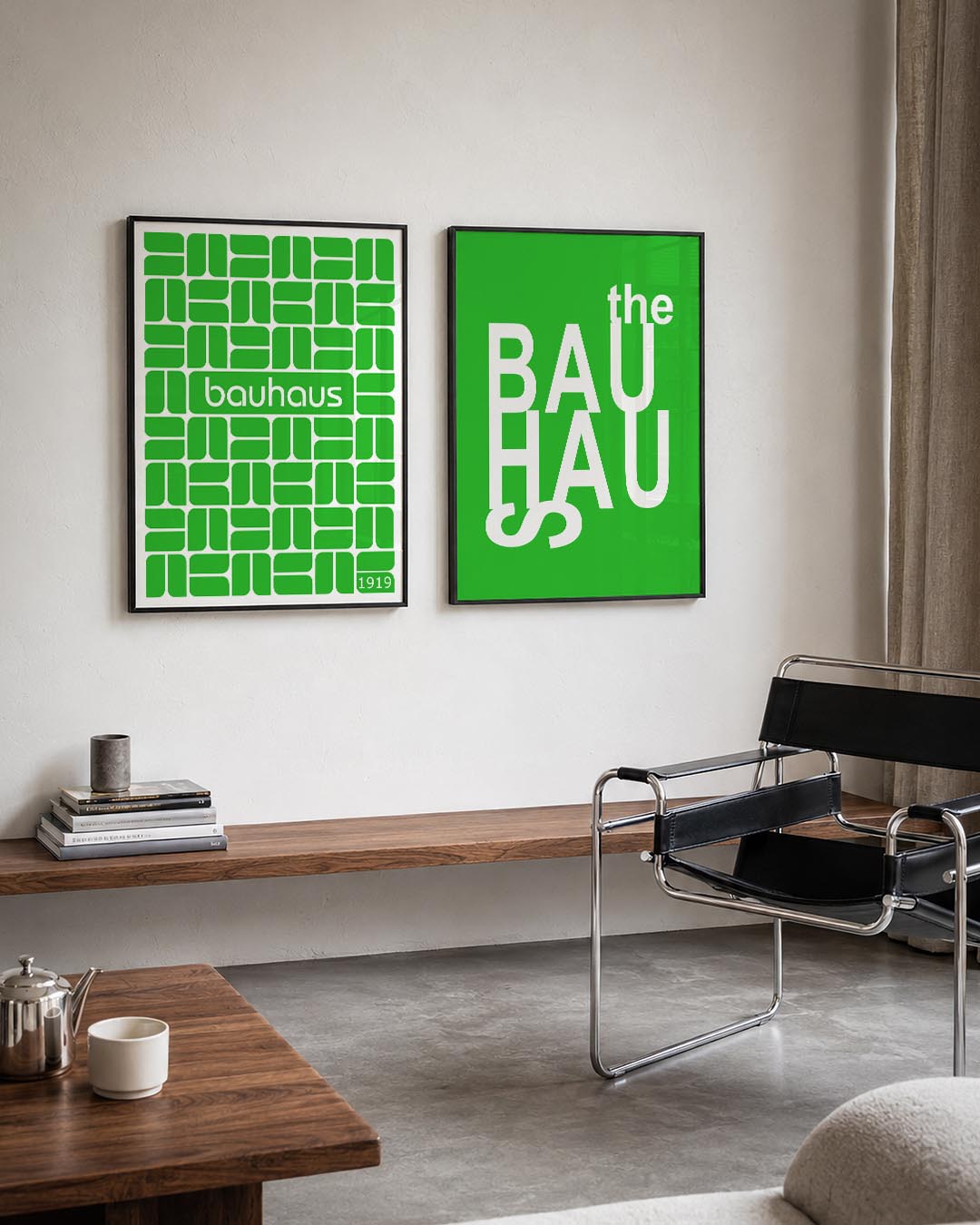 Groene vormenritme Posterset