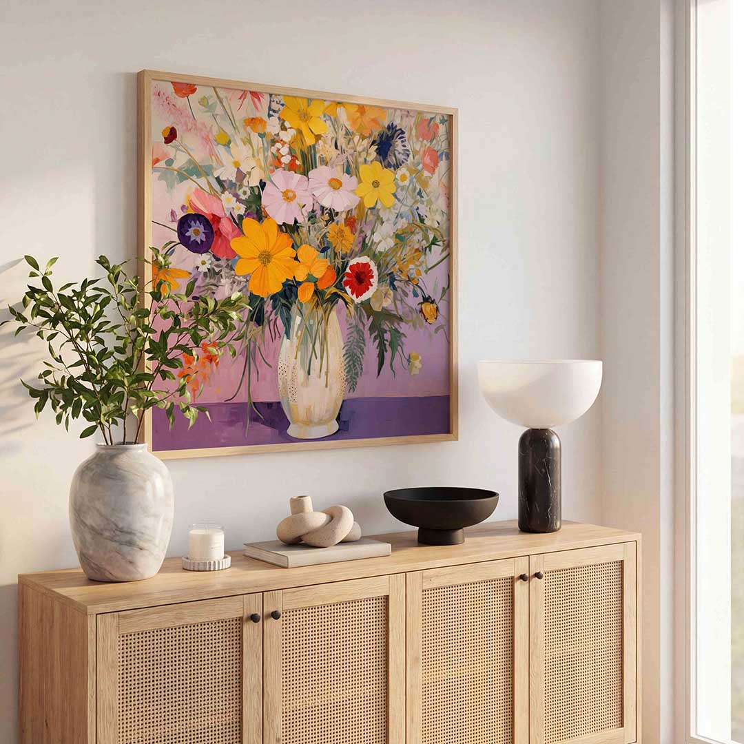 Bloemen in vaas Poster