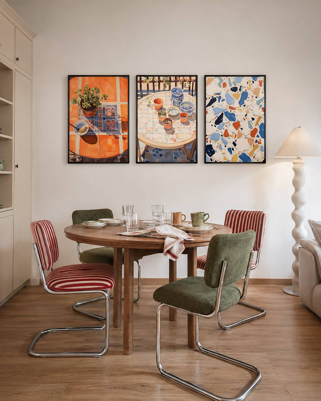 Tafelkleuren en schaduw Posterset
