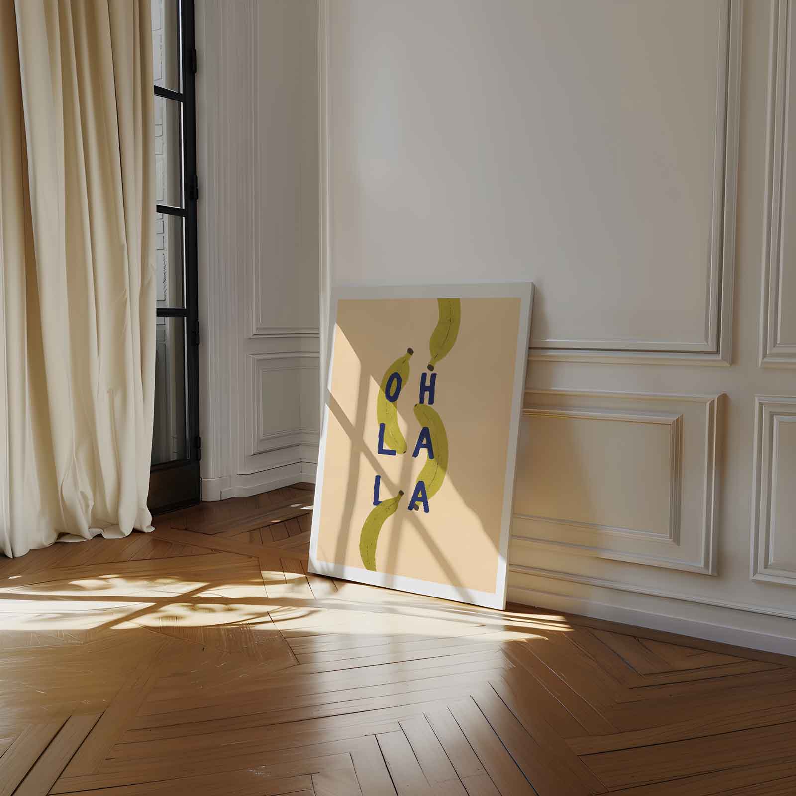 Ohlala Bananenprint Kunstwerk-canvas-dibond-plexiglas-wanddecoratie-WallArtistic