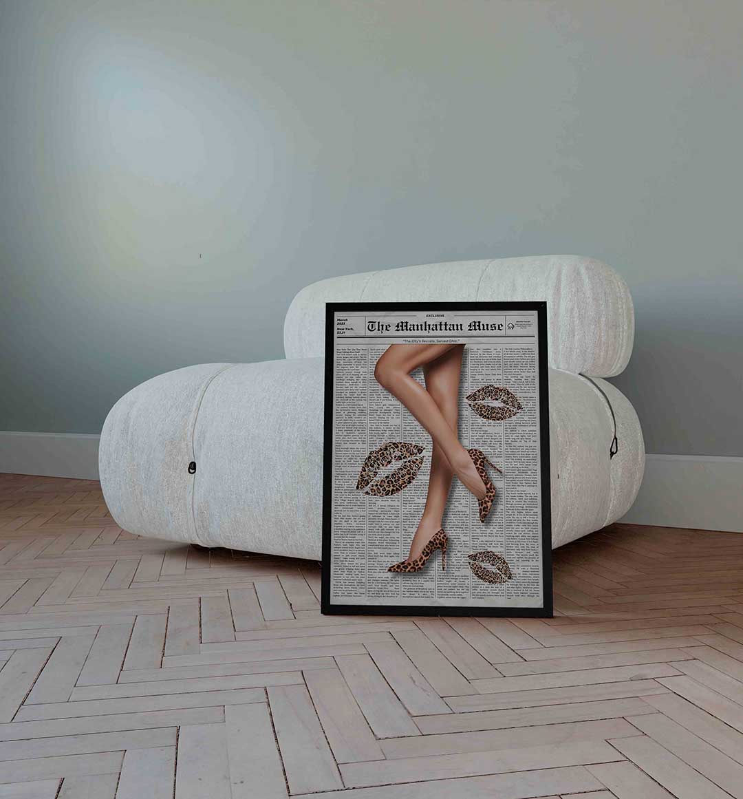 Luipaardprint lippen en benen Poster
