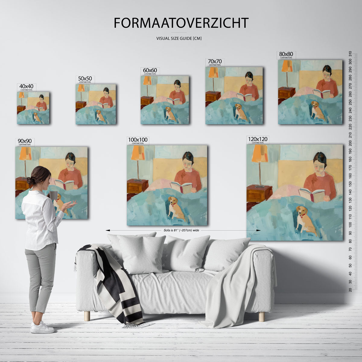 Lezende vrouw met hond Poster