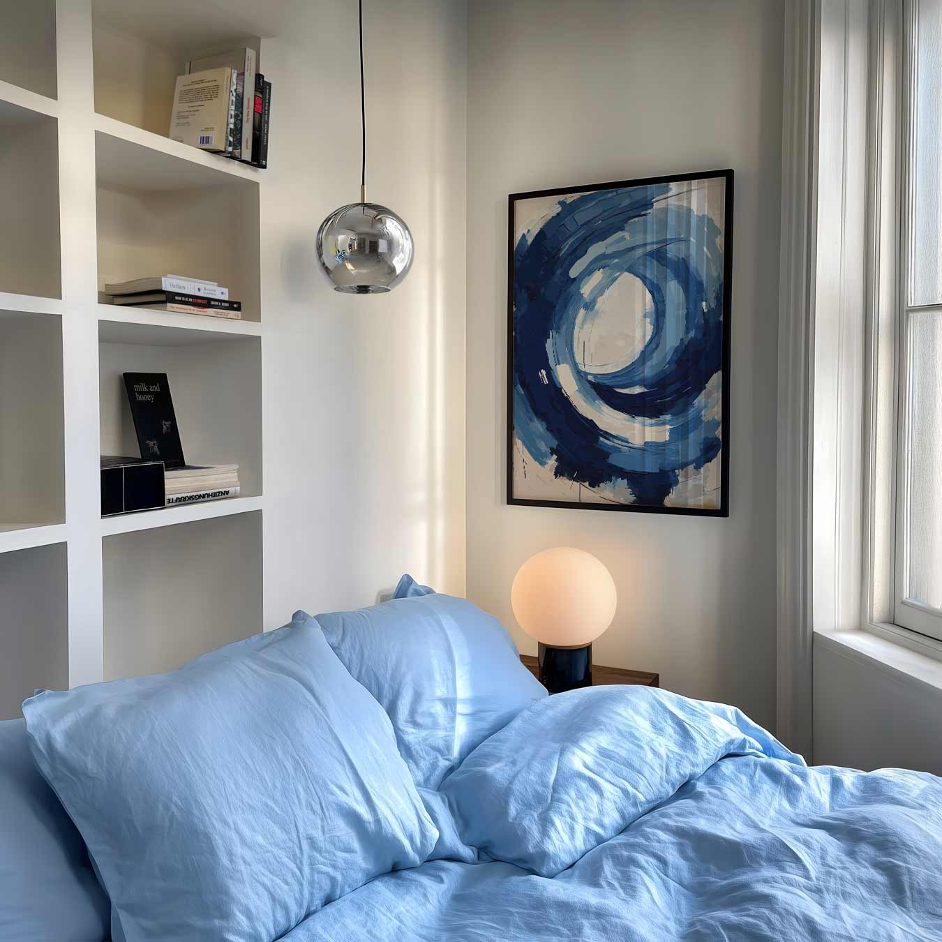 Abstracte Blauwe Cirkel Poster-WallArtistic