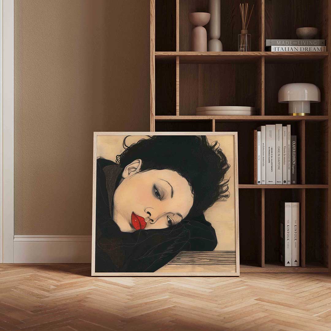 Vrouw met rode lippen Poster