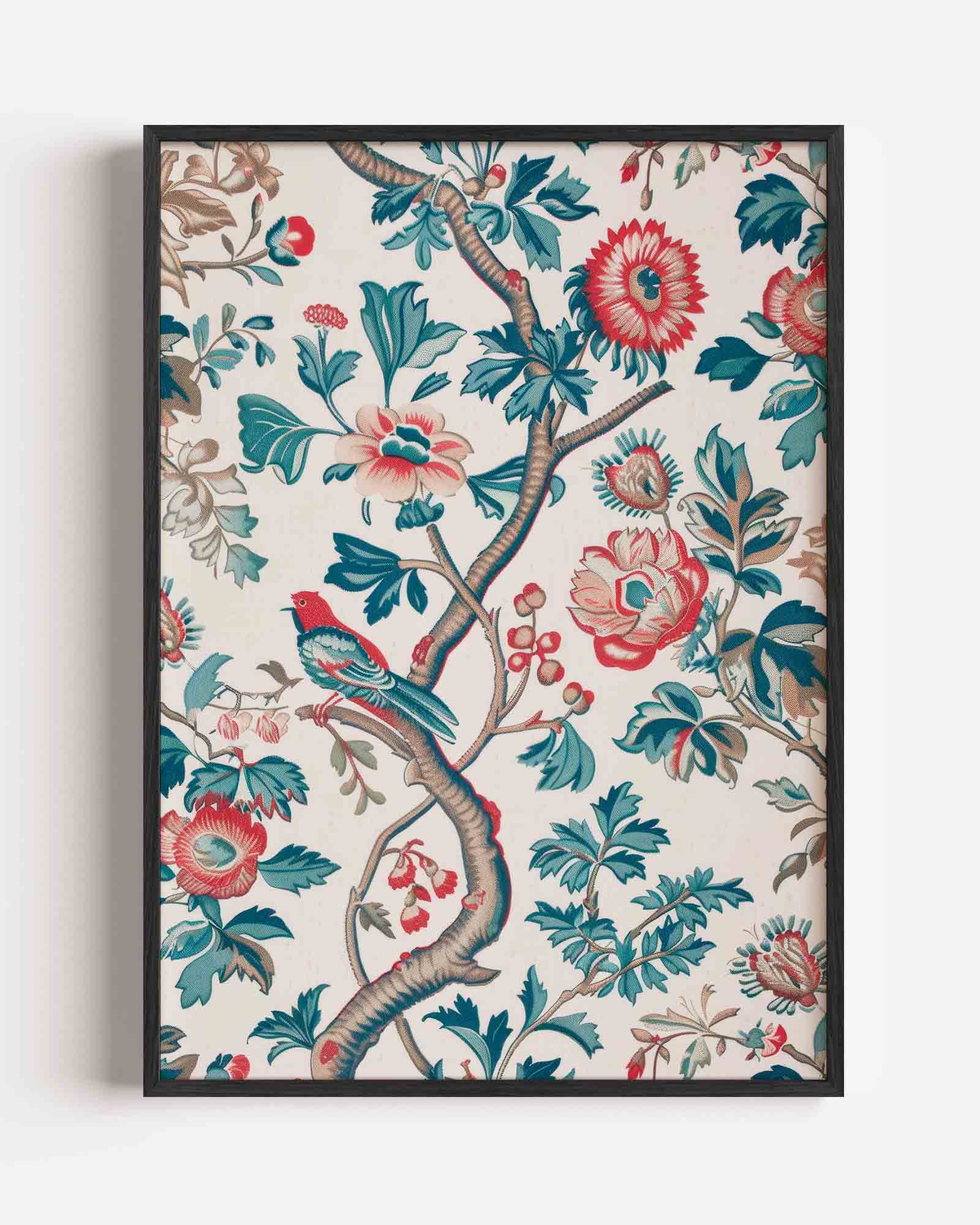 Vogel en bloemen Poster