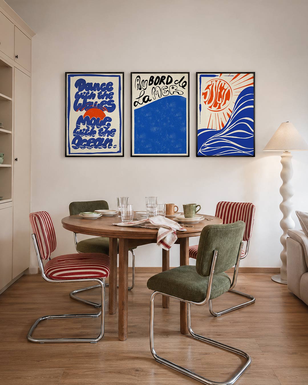 Golvend lijnenspel Posterset