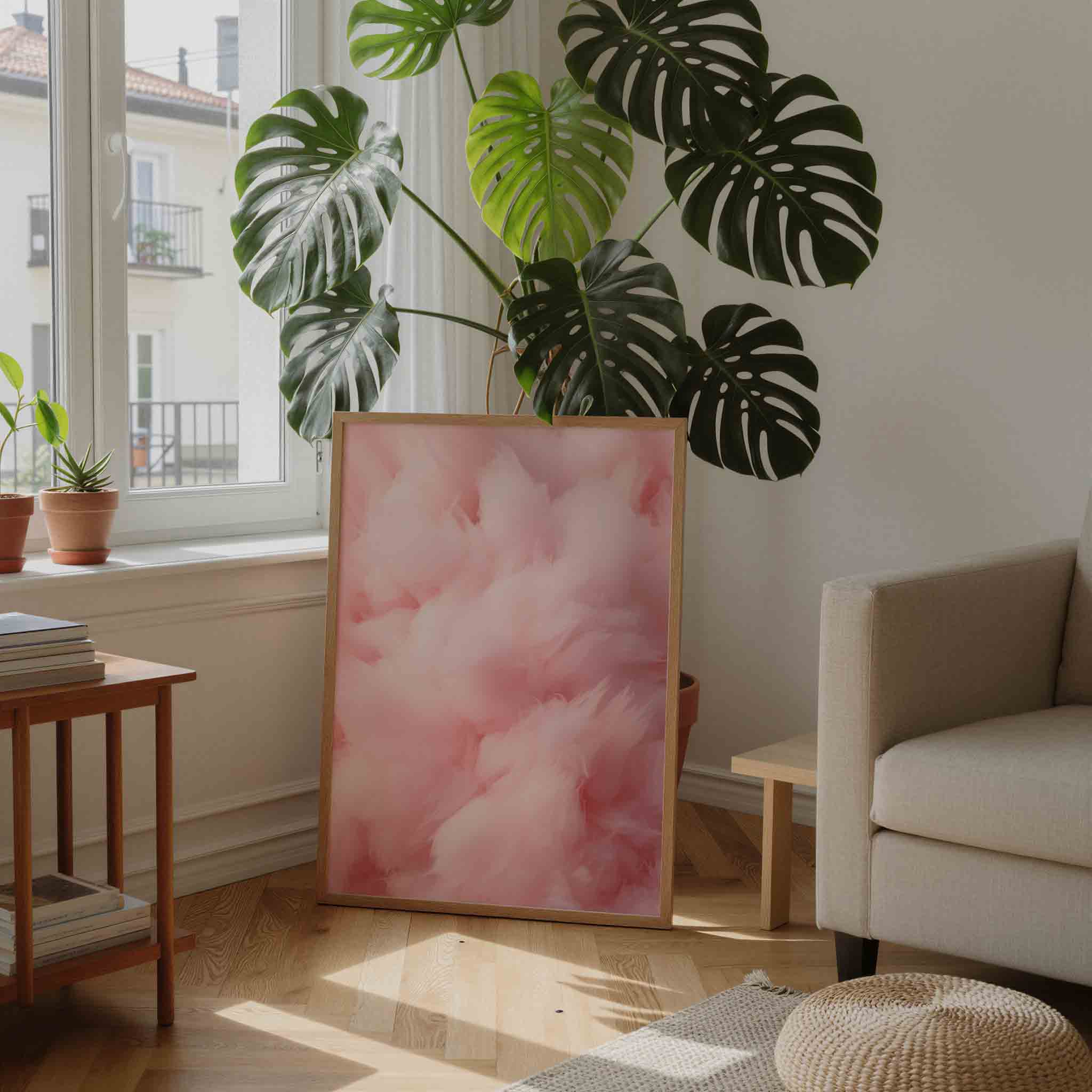 Roze pluizige textuur Poster