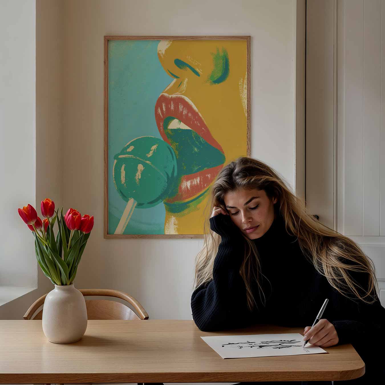 Sensuele Kunstposter met Lolly Poster-WallArtistic