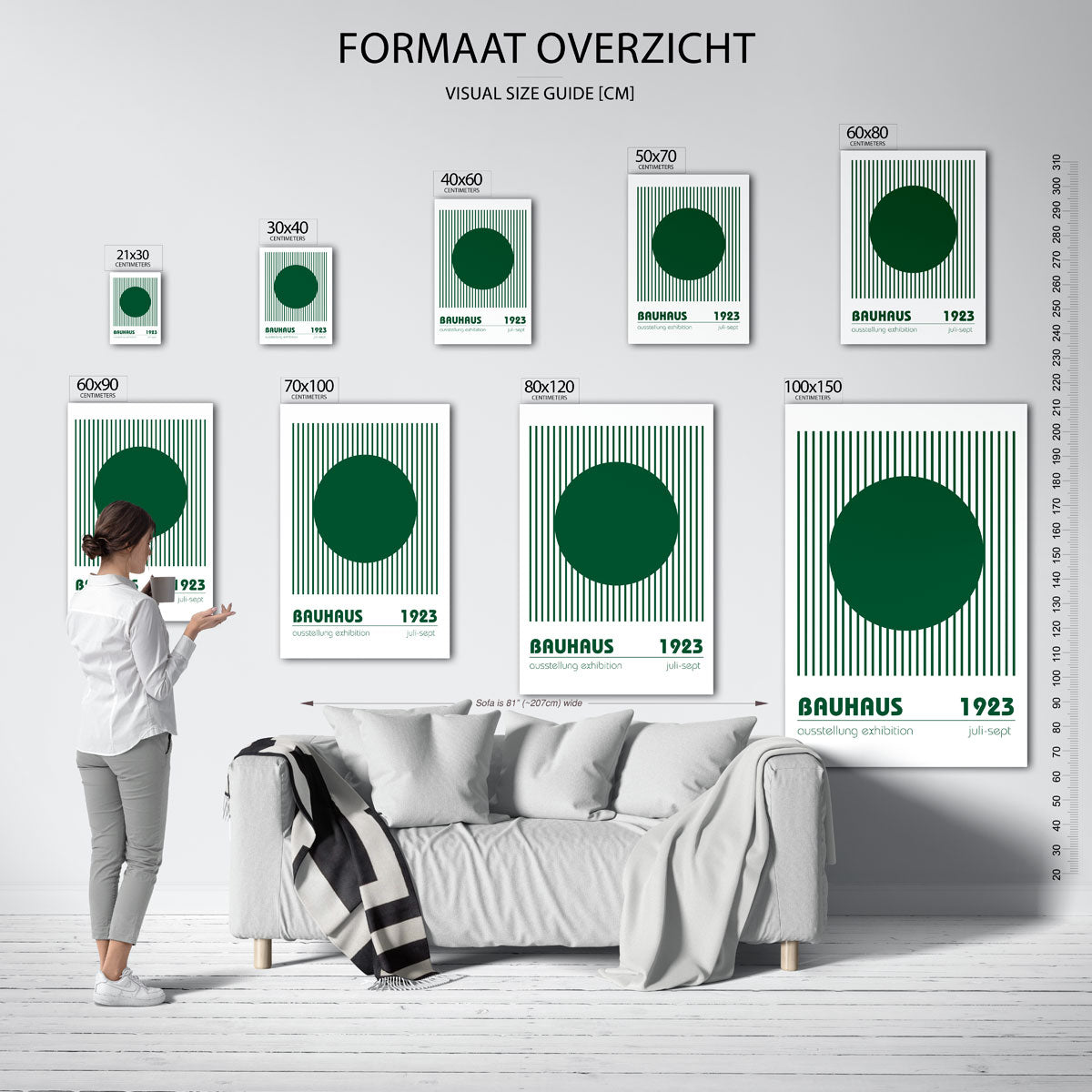 Lijnen en cirkel Poster