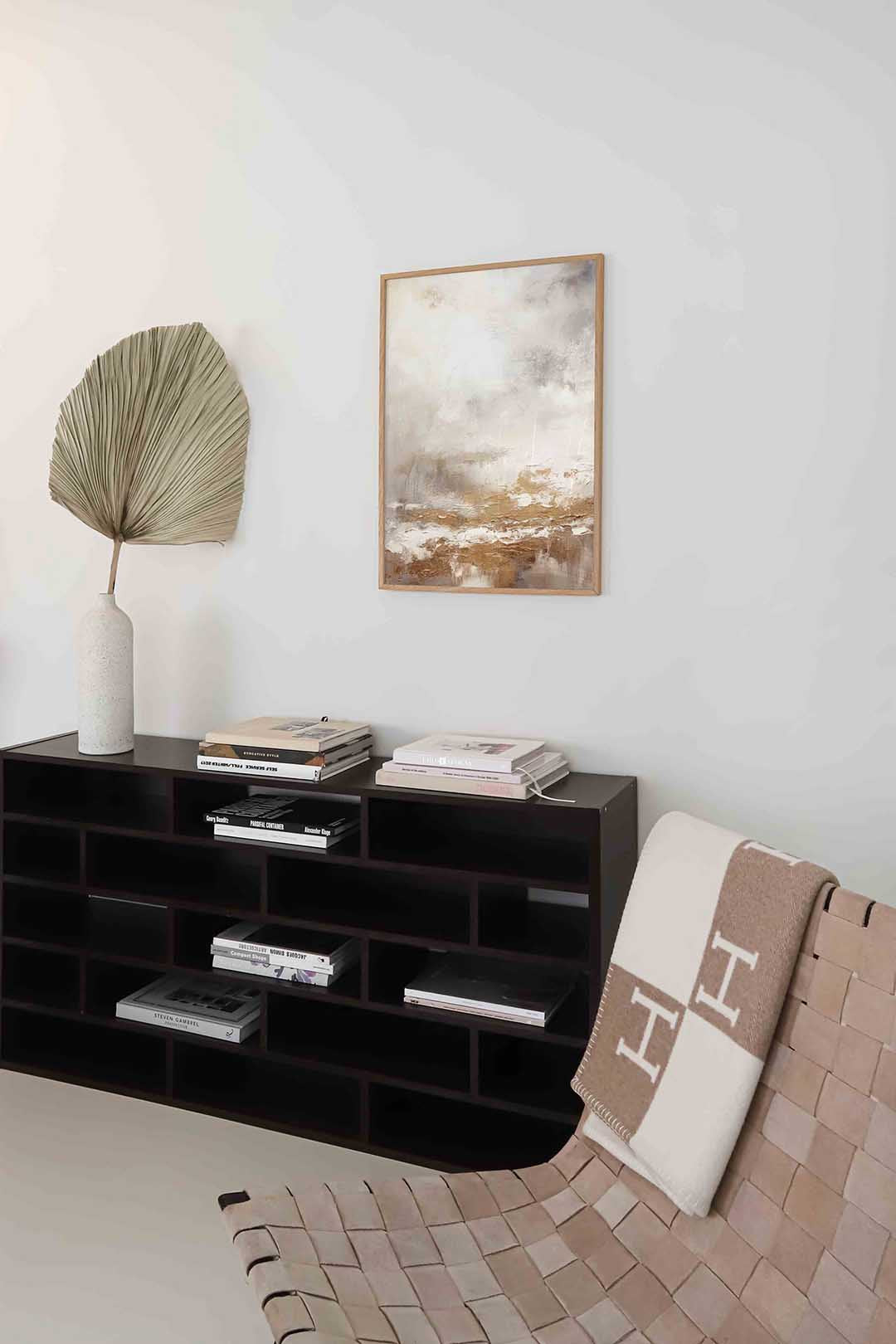 Abstracte beige en witte Poster